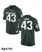 Men's Ed Davis Michigan State Spartans #43 Nike NCAA Green Big & Tall Authentic College Stitched Football Jersey TH50B33LW